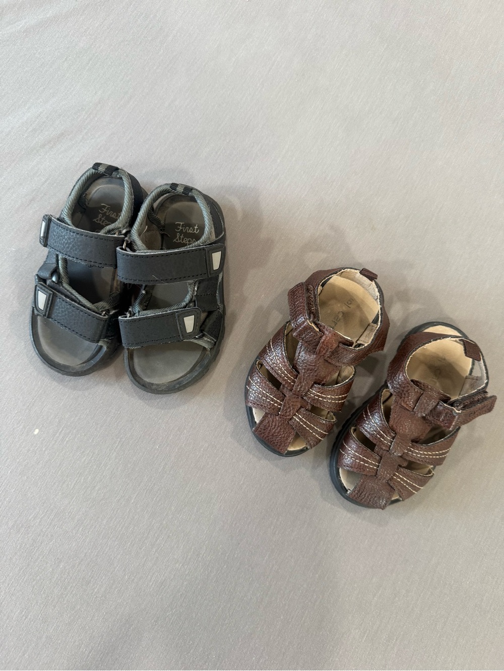 Carter's Brown Leather-Style Fisherman Sandals for Kids